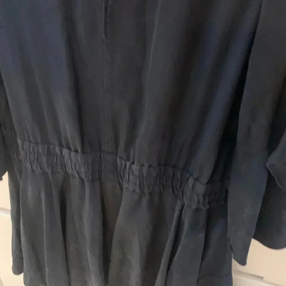 A.L.C. Cannon Draped-sleeves Silk Mini Dress In Midnight 10 - Picture 8 of 15